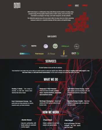 Baba Creative portfolio sectie